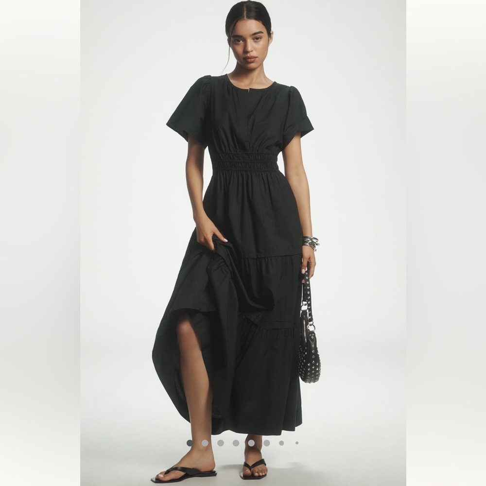 Anthropologie Black Somerset Maxi Dress